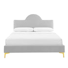 Modway - Sunny Performance Velvet Lit plein, Gris clair-Assemblée requise