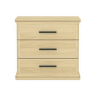 Manhattan Comfort - Table de nuit traditionnelle Clifford à 3 tiroirs - Chêne naturel-Finition stratifiée grain de bois : aspect bois chaud et naturel avec une surface durable et facile à nettoyer