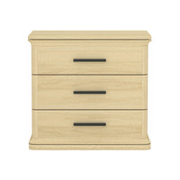 Manhattan Comfort - Table de nuit traditionnelle Clifford à 3 tiroirs - Chêne naturel-Finition stratifiée grain de bois : aspect bois chaud et naturel avec une surface durable et facile à nettoyer