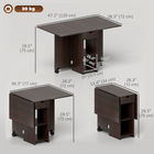 HOMCOM - Table à manger pliante à abattant avec tiroir et étagères de rangement pour 4-6 personnes - brun foncé-La longueur ajustable permet de libérer de l'espace pour des activités comme les devoirs, les loisirs créatifs ou les jeux 