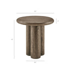Modway - Tori Rond de 20 pouces Terrasse extérieure Béton Table d’appoint - Noyer vieilli-Finition inspirée du bois