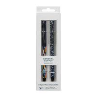 General Supply Goods + Co - Stylos-Bille Torsadés - Pois Violets - Paquet de 2-Stylos à torsion avec encre bleue