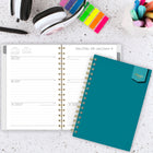 Mead - Agenda hebdomadaire/mensuel sarcelle vraie 2026 - 8-1/2 po H x 5 1/2 po l - sarcelle - bilingue-Un mois sur deux pages avec des blocs quotidiens non lignés, ainsi qu'une section pour les notes et les calendriers de référence des mois passés et futurs