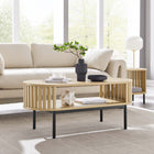 Modway - Fortitude Bois Table basse - Chêne-Pattes métalliques