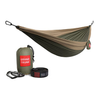 Grand Trunk - Double Deluxe Hamac double avec sangles - Vert olive / Kaki-Coutures renforcées à triple verrouillage pour une solidité accrue