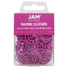JAM Paper - Trombones circulaires - trombones ronds - rose fuchsia - paquet de 50-Couleur : Papercloops rose vif