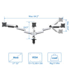 ShoppingAll - Support pour écran LCD à triple ressort à gaz avec bras pivotant - blanc-8