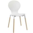 Modway - Path Restauration Fauteuil d’appoint - Blanc-Pieds en bois massif de hêtre