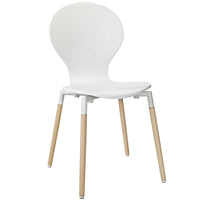 Modway - Path Restauration Fauteuil d’appoint - Blanc-Pieds en bois massif de hêtre