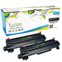 Fuzion Brother Encre Compatible TN830XL - Paquet double - Haut Rendement -Noir