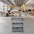 Luxor - Chariot utilitaire polyvalent à trois plateaux cuvettes Luxor TUFFY XL - 32" L x 18" P - gris-8