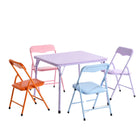 Homy - Ensemble de Table et Chaises pour Enfants Casa - 5 Pièces-Design Gain de Place et Pliable - Parfait pour les petits espaces, cet ensemble table et chaises pliables offre une portabilité et un rangement facile, idéal pour toute pièce.