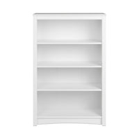 Prepac - Bibliothèque 4 étagères - Blanc-Fini durable en laminé blanc