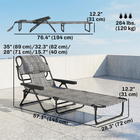 Outsunny - Chaise longue pliante avec dossier inclinable - chaise de bronzage - gris mélangé-Structure métallique à revêtement en poudre, résistante à l'eau et supportant de lourdes charges