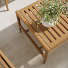 Modway - Hayden 46 pouces Terrasse extérieure Bois de teck Table à manger - Naturel-Étagère inférieure ouverte