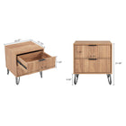Manhattan Comfort - Dumbo table de chevet moderne, commode et commode haute 5 tiroirs - brun doré - ensemble de 3-Recommandé pour un téléviseur jusqu'à 35 pouces