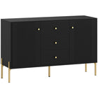 HOMCOM - Buffet moderne 47,2 po L avec rangement - noir-Comprend trois tiroirs et deux armoires, gardant votre maison propre et organisée 