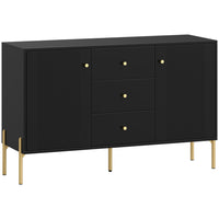 HOMCOM - Buffet moderne 47,2 po L avec rangement - noir-Comprend trois tiroirs et deux armoires, gardant votre maison propre et organisée 