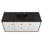 Modway - Transmit 48" Vanité de salle de bain murale - Noir noyer-8