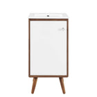 Modway - Transmit 18" Vanette de salle de bain - Blanc noyer-Vanité moderne du milieu du siècle