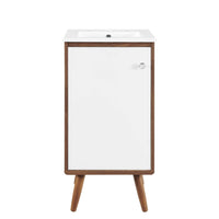 Modway - Transmit 18" Vanette de salle de bain - Blanc noyer-Vanité moderne du milieu du siècle