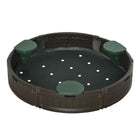 Outsunny - Bac à sable rond d'extérieur pour enfants avec couvercle - 122 cm de diamètre - Marron-Équipé de 3 sièges d'angle en quart de cercle, permettant aux enfants d'avoir un endroit où s'asseoir 