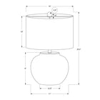 Monarch Specialties - Luminaire - 21 po H Lampe De Table - Crème Céramique - Abat-Jour Ivoire / Crème - Moderne-Relié à un cordon transparent de 5 pieds, placez cette lampe polyvalente sur une table d'extrémité ou latérale, une table de chevet ou une table de nuit pour une source d'éclairage à la mode et contemporaine