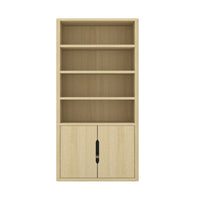 Manhattan Comfort - Rivington bibliothèque moderne à 4 étagères avec armoire 40" - Chêne naturel-Bibliothèque moderne pour bureau à domicile, salon et rangement supplémentaire