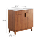 Modway - Miles 36" Vanette de salle de bain - Noyer blanc-Portes articulées