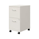 Hirsh - Classeur vertical de 18 po à 2 tiroirs, mobile et pratique - blanc perle-Suspension à glissière brevetée souple
