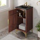 Modway - Daylight 18" Vanette de salle de bain - Noyer noir-Trous centraux de 8"