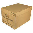 Staples - Boîtes de rangement pour dossiers - 12 po L x 10 po l x 15 po H - Kraft - Lettre/Légal - Paquet de 20-Le couvercle rabattable offre une sécurité de stockage modérée et un couvercle que vous ne pouvez pas perdre!