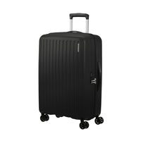 American Tourister - Rejoy Spinner Moyen - noir réel-Fabriqué à 100 % en polypropylène, offrant une durabilité extrême avec une texture qui réduit la visibilité des égratignures