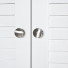 HOMCOM - Armoire de rangement de salle de bain avec double porte et porte-papier toilette - blanc-Finition blanc doux adaptée à la plupart des habitations modernes   
