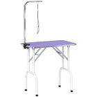 PawHut - Table de toilettage pliable pour chiens et chats, surface antidérapante - violet-Cadre en métal robuste avec pieds antidérapants pour empêcher la table de vaciller 