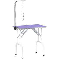 PawHut - Table de toilettage pliable pour chiens et chats, surface antidérapante - violet-Cadre en métal robuste avec pieds antidérapants pour empêcher la table de vaciller 