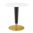 Modway - Zinque 28 po Table à manger, Or Blanc-Table à manger moderne