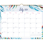 Cambridge - Calendrier mural feuille bleue EttaVee 2024-2025 - 14 7/8 po x 11 7/8 po - anglais-Chaque page est bordée d'un motif de feuille colorée