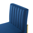 Modway - Carriage Base de traîneau à touffes de Channel Performance Velvet Chaise à manger - Marine d’or-Assemblée requise
