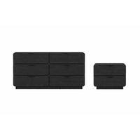 Manhattan Comfort - Ensemble contemporain moderne Chrystie 2 pièces : commode et table de chevet - Noir-Ensemble de meubles de chambre moderne fabriqué en bois d'ingénierie durable avec une finition lisse effet bois, parfait pour la chambre et le salon