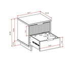 Manhattan Comfort - Granville commode et table de chevet modernes - bleu minuit - ensemble de 2-Poignées de tiroir horizontales glamour en acier avec finition dorée