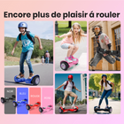 Gyrocopters - Hoverboard PRIME pour enfants - Vitesse de 15 km/h - 300 W - 6,5 pouces - Roues LED - Haut-parleur Bluetooth - Rose-Pneus tout-terrain larges de 6,5 pouces