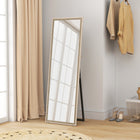 HOMCOM - Miroir rectangulaire corps entier - 21 po l x 64 po H - naturel-Couleur : Grain de bois blanc, Naturel 