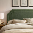 Modway - Magnolia Tissu rembourré Tête de lit Queen size - Feuillage-Silhouette festonnée