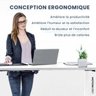 MotionGrey - Bureau debout électrique réglable Ergo2 avec réglages de mémoire - 55 po x 24 po, plateau blanc, cadre blanc-7