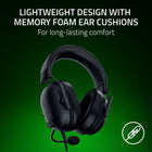 Razer - Blackshark V2 X XBOX Casque esport pour XBSX - Noir-Conception légère avec mousse à mémoire de forme: Le rembourrage épais de l'arceau et les coussinets d’oreille en similicuir offrent un maintien et un confort parfaits