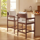 Modway - Remington Bois Tabouret de comptoir Ensemble de 2 - Sel-Oreiller arrière amovible avec tissu en tissage à tissage slug