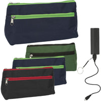 Merangue - Étui à crayons avec Powerbank - Couleurs assorties-Conception à plusieurs compartiments pour un rangement organisé