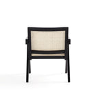 Manhattan Comfort - Hamlet fauteuil d’appoint chic industriel 57,5 cm - noir et cannage naturel-Livré chez vous entièrement assemblé ! Aucun assemblage requis