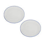 Casa Domani - Plateau Ovale Café Bleu 37x31 cm - Lot de 2-Fait de porcelaine